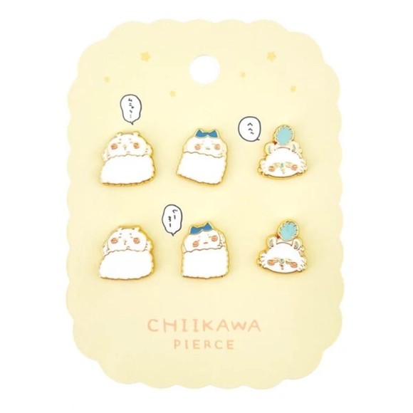 Chiikawa Nagano enamel stud piercing earrings - Picture 2 of 4